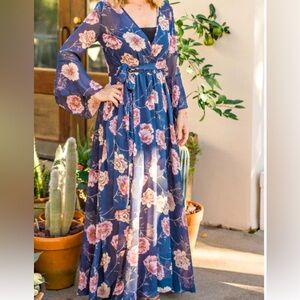 Indigo Rose Navy floral dress.